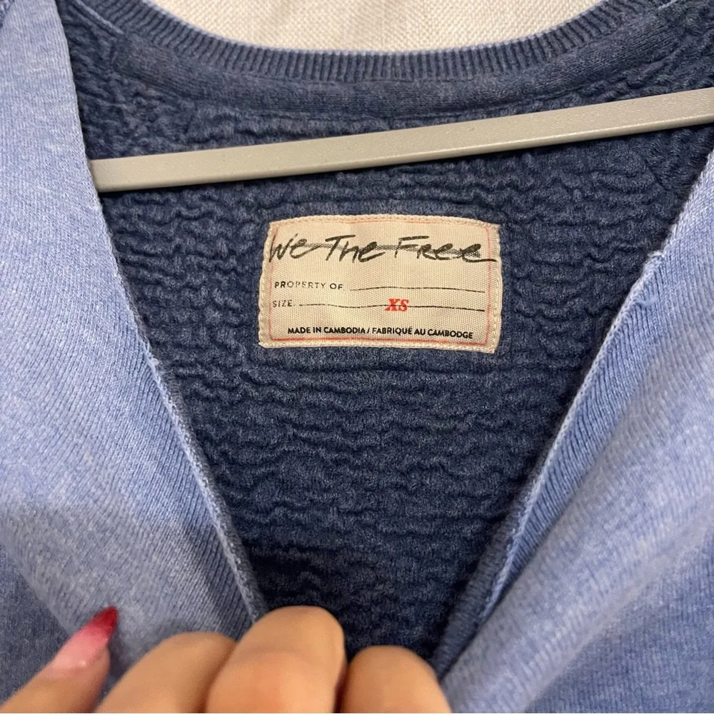 FREE PEOPLE We The Free - Midnight Pullover Blue Sweatshirt - Picture 4 of 5